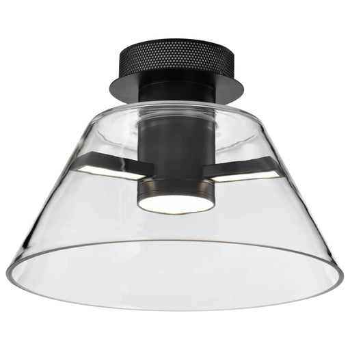 Semi Flush Nuvo 62-2063 Edmond - 14 Inch LED Semi Flush - Matte Black with Clear Glass Nuvo