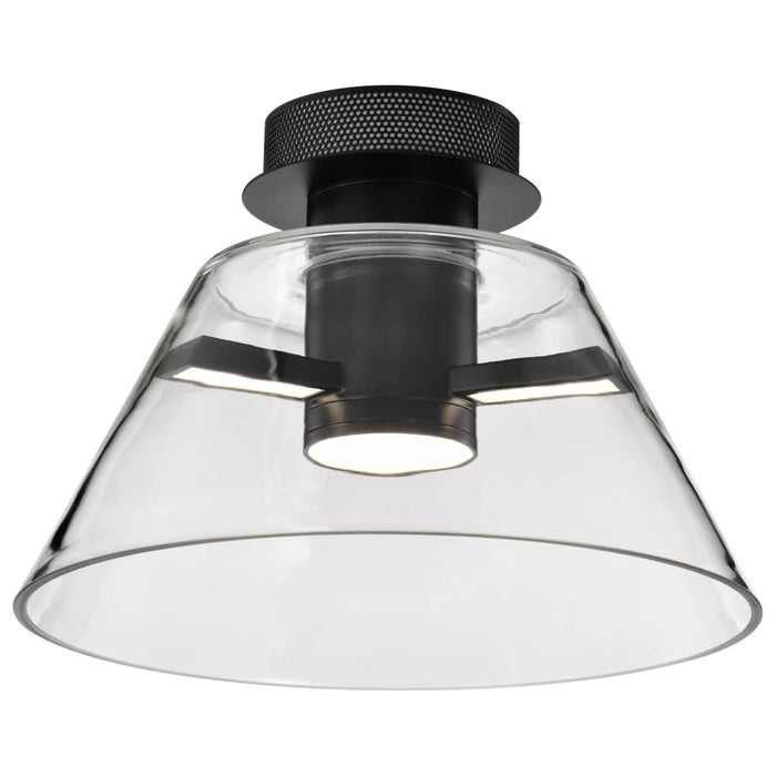 Semi Flush Nuvo 62-2063 Edmond - 14 Inch LED Semi Flush - Matte Black with Clear Glass Nuvo