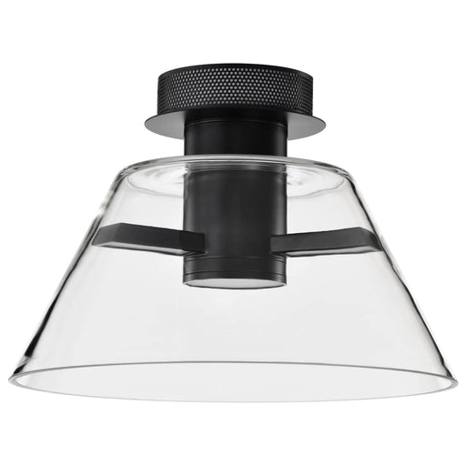 Semi Flush Nuvo 62-2063 Edmond - 14 Inch LED Semi Flush - Matte Black with Clear Glass Nuvo