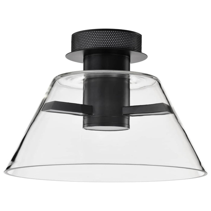 Semi Flush Nuvo 62-2063 Edmond - 14 Inch LED Semi Flush - Matte Black with Clear Glass Nuvo