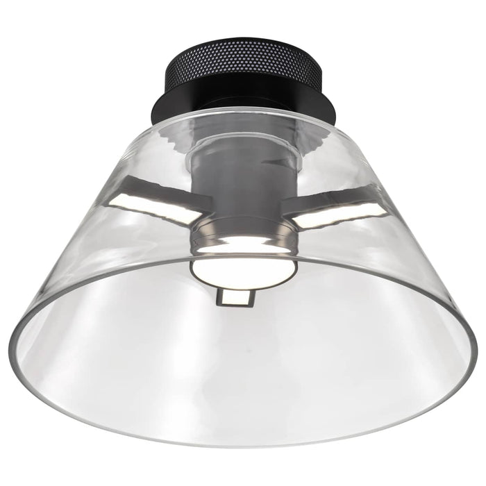 Semi Flush Nuvo 62-2063 Edmond - 14 Inch LED Semi Flush - Matte Black with Clear Glass Nuvo