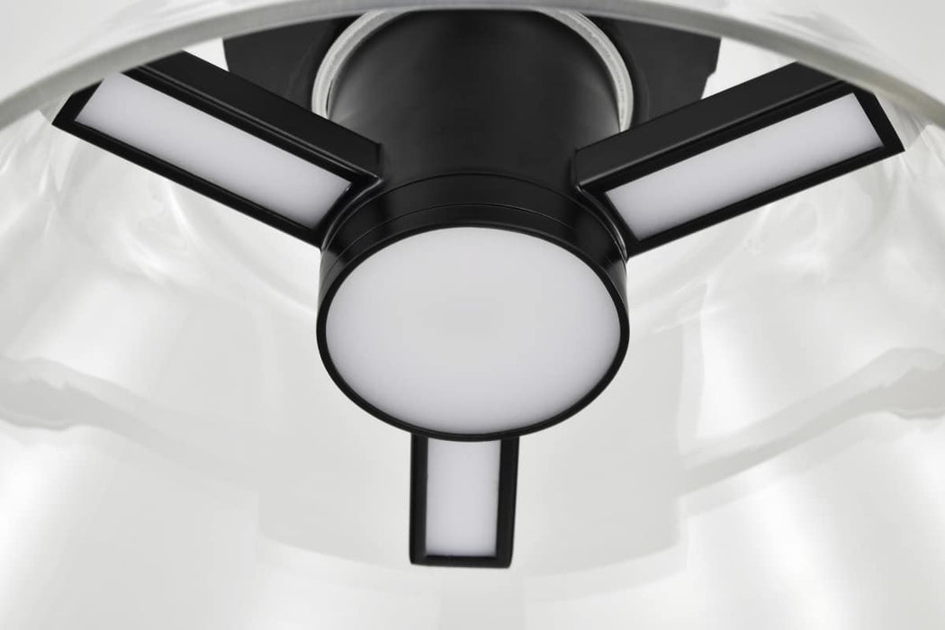 Semi Flush Nuvo 62-2063 Edmond - 14 Inch LED Semi Flush - Matte Black with Clear Glass Nuvo
