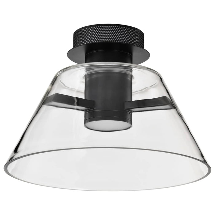 Semi Flush Nuvo 62-2063 Edmond - 14 Inch LED Semi Flush - Matte Black with Clear Glass Nuvo