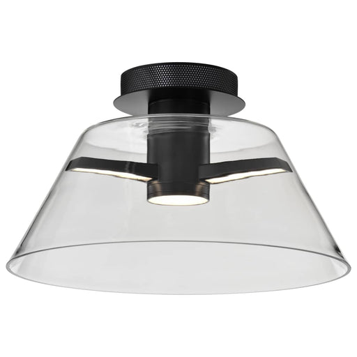 Semi Flush Nuvo 62-2064 Edmond - 17 Inch LED Semi Flush - Matte Black with Clear Glass Nuvo