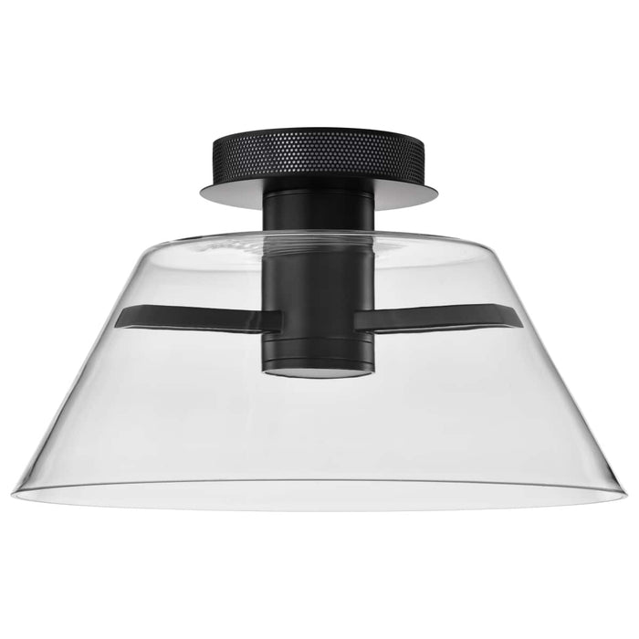 Semi Flush Nuvo 62-2064 Edmond - 17 Inch LED Semi Flush - Matte Black with Clear Glass Nuvo