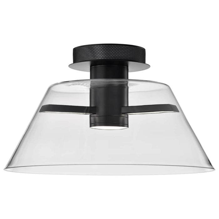 Semi Flush Nuvo 62-2064 Edmond - 17 Inch LED Semi Flush - Matte Black with Clear Glass Nuvo