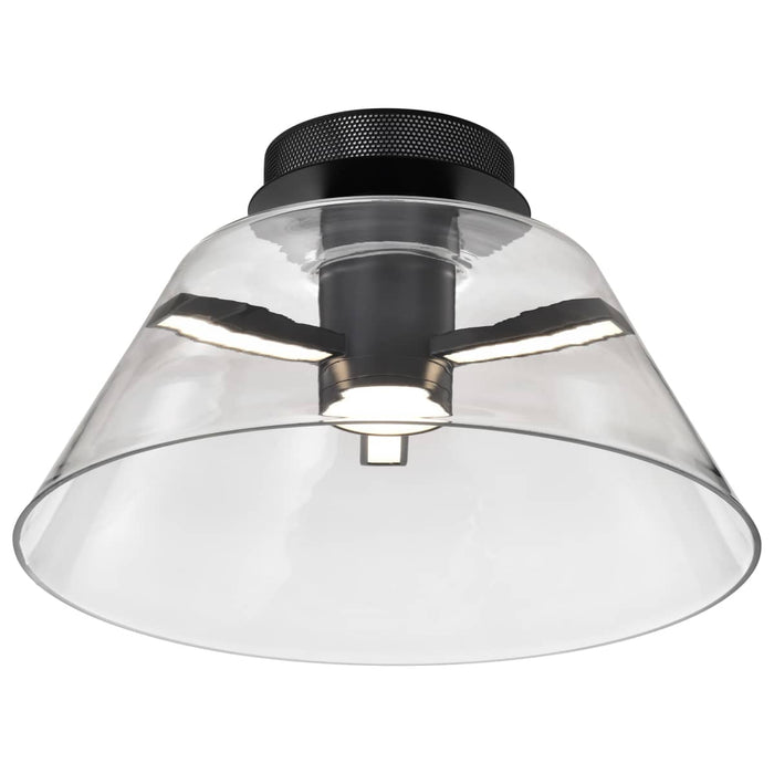 Semi Flush Nuvo 62-2064 Edmond - 17 Inch LED Semi Flush - Matte Black with Clear Glass Nuvo