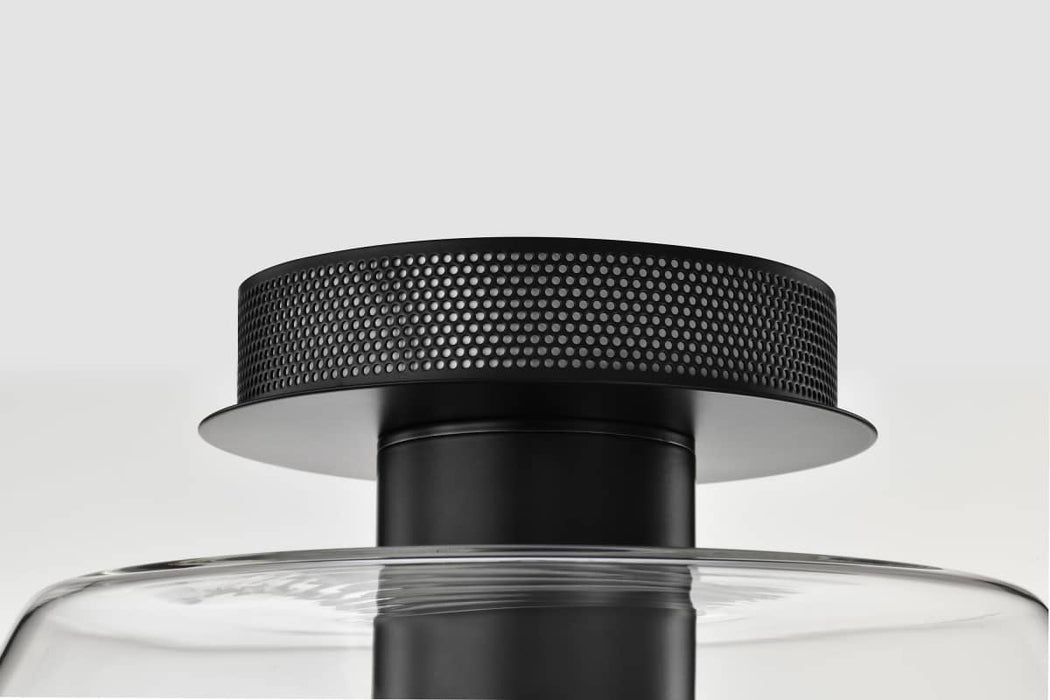 Semi Flush Nuvo 62-2064 Edmond - 17 Inch LED Semi Flush - Matte Black with Clear Glass Nuvo