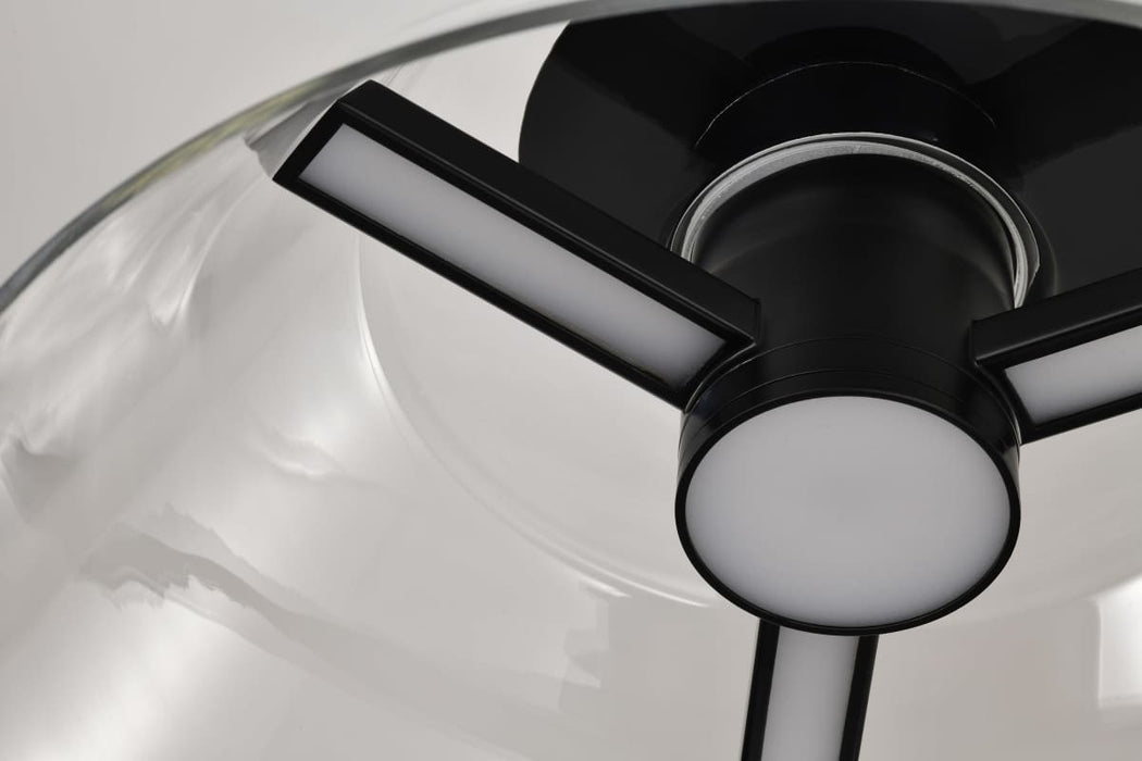 Semi Flush Nuvo 62-2064 Edmond - 17 Inch LED Semi Flush - Matte Black with Clear Glass Nuvo