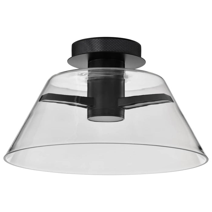 Semi Flush Nuvo 62-2064 Edmond - 17 Inch LED Semi Flush - Matte Black with Clear Glass Nuvo