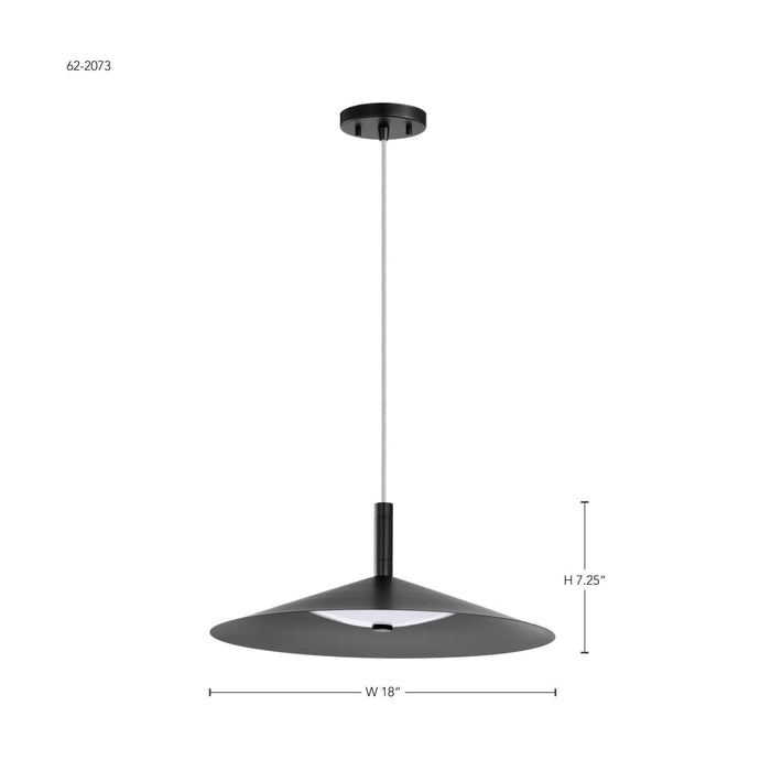 Pendant Nuvo 62-2073 Corrine - 18 Inch LED Pendant - Matte Black - 3K/4K/5K CCT Selectable Nuvo