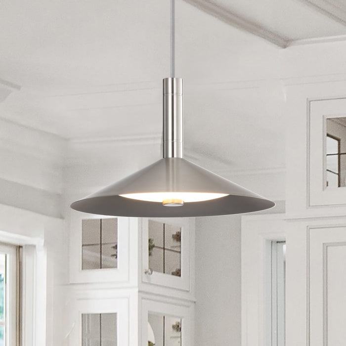 Pendant Nuvo 62-2081 Corrine - 10 Inch LED Pendant - Brushed Nickel - 3K/4K/5K CCT Selectable Nuvo
