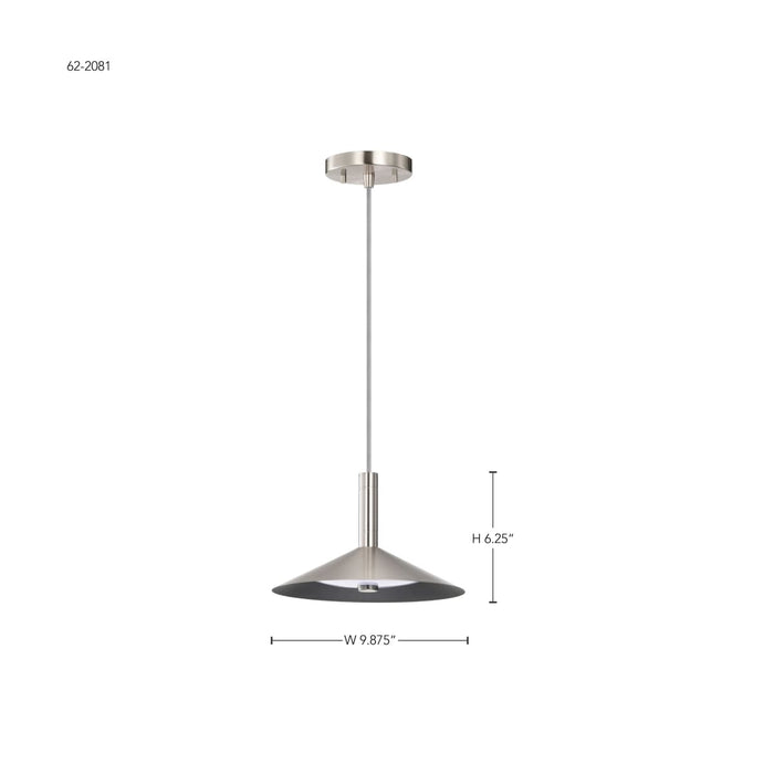 Pendant Nuvo 62-2081 Corrine - 10 Inch LED Pendant - Brushed Nickel - 3K/4K/5K CCT Selectable Nuvo