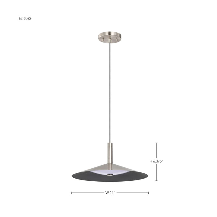 Pendant Nuvo 62-2082 Corrine - 14 Inch LED Pendant - Brushed Nickel - 3K/4K/5K CCT Selectable Nuvo