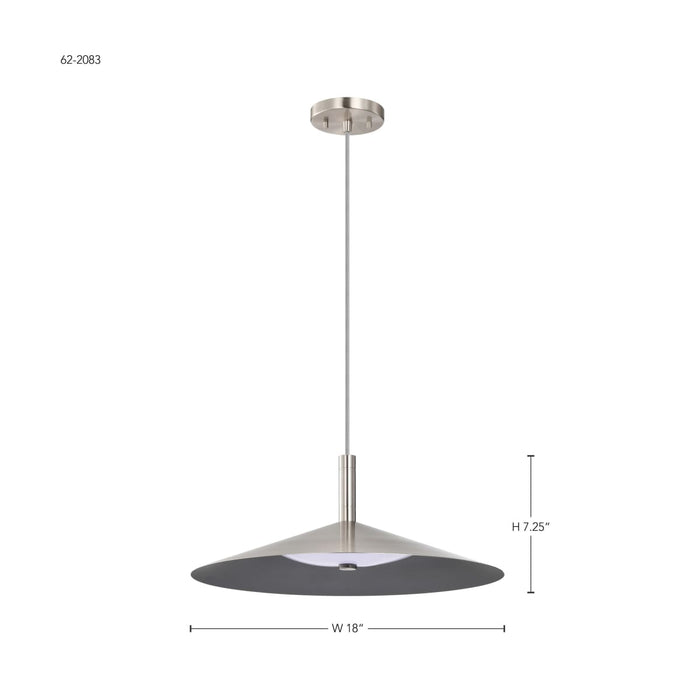 Pendant Nuvo 62-2083 Corrine - 18 Inch LED Pendant - Brushed Nickel - 3K/4K/5K CCT Selectable Nuvo