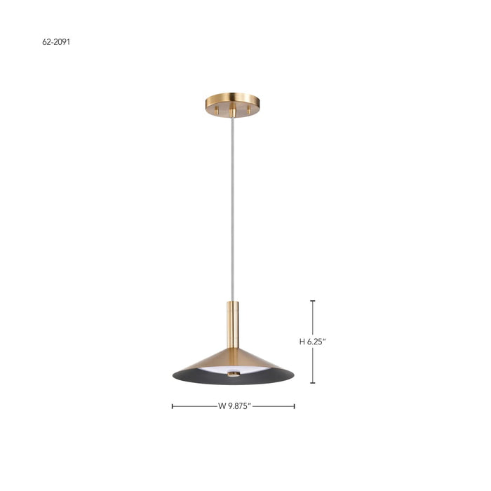 Pendant Nuvo 62-2091 Corrine - 10 Inch LED Pendant - Burnished Brass - 3K/4K/5K CCT Selectable Nuvo