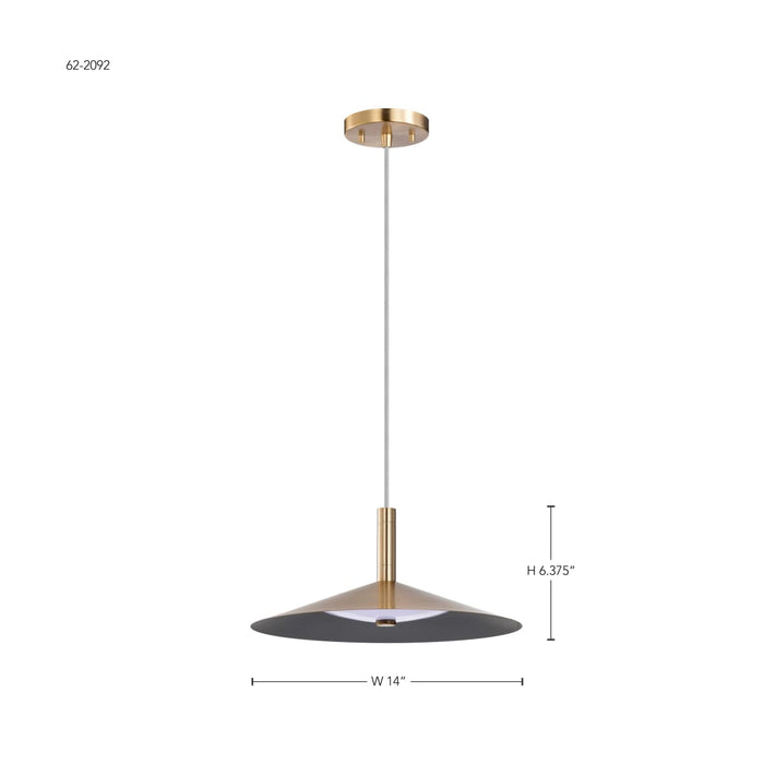 Pendant Nuvo 62-2092 Corrine - 14 Inch LED Pendant - Burnished Brass - 3K/4K/5K CCT Selectable Nuvo