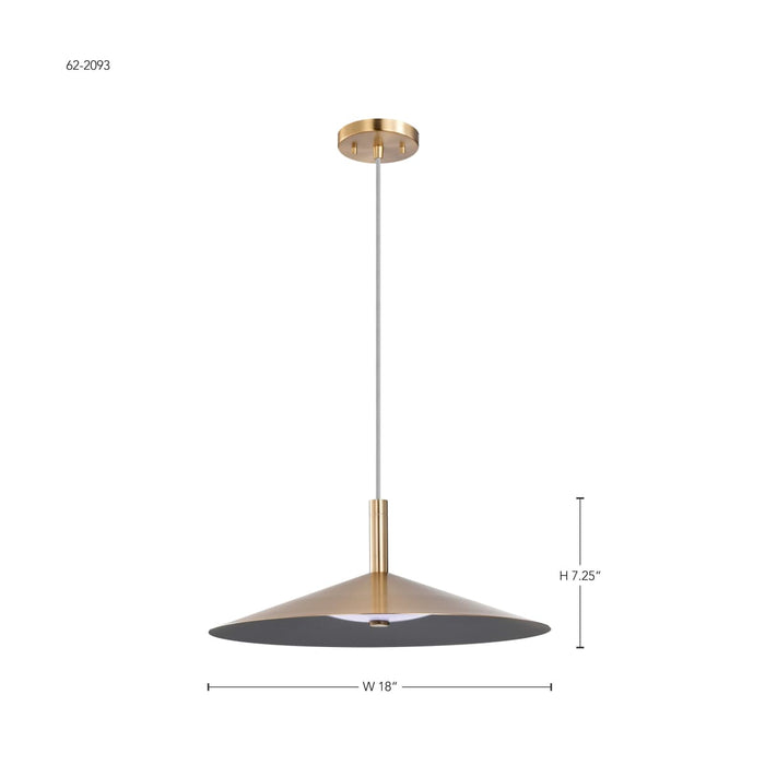 Pendant Nuvo 62-2093 Corrine - 18 Inch LED Pendant - Burnished Brass - 3K/4K/5K CCT Selectable Nuvo