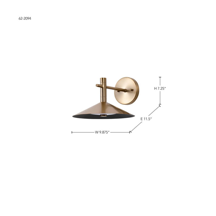 Sconce Nuvo 62-2094 Corrine - 10 Inch LED Wall Sconce - Burnished Brass - 3K/4K/5K CCT Selectable Nuvo