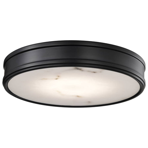 Flush Mount Nuvo 62-2101 Kendall - 14 Inch LED Flush Mount - Matte Black with Alabaster Glass Nuvo