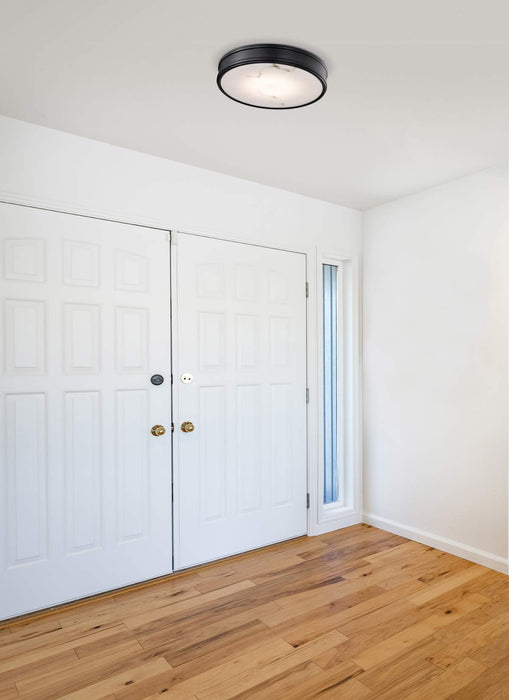 Flush Mount Nuvo 62-2101 Kendall - 14 Inch LED Flush Mount - Matte Black with Alabaster Glass Nuvo