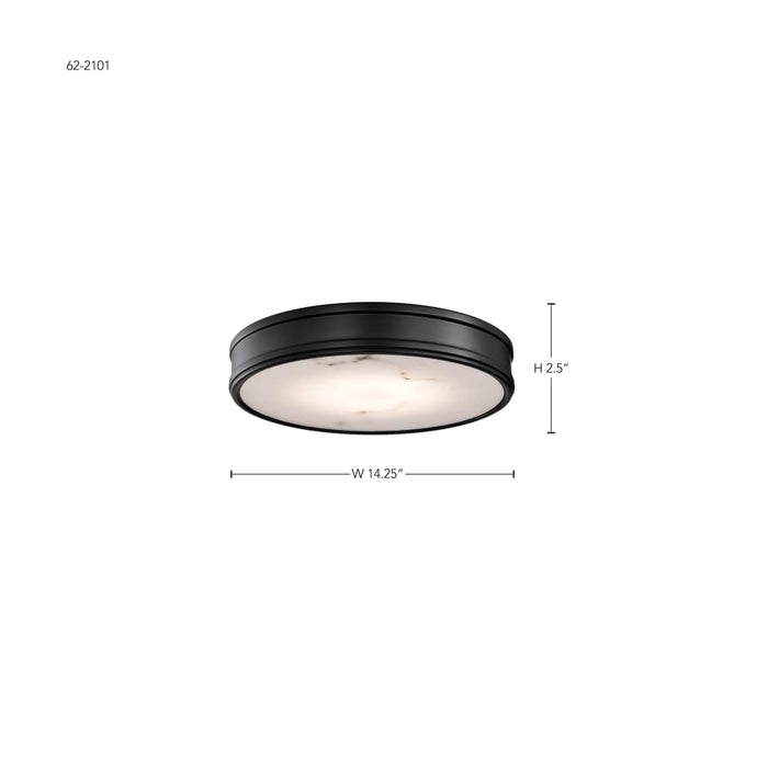 Flush Mount Nuvo 62-2101 Kendall - 14 Inch LED Flush Mount - Matte Black with Alabaster Glass Nuvo