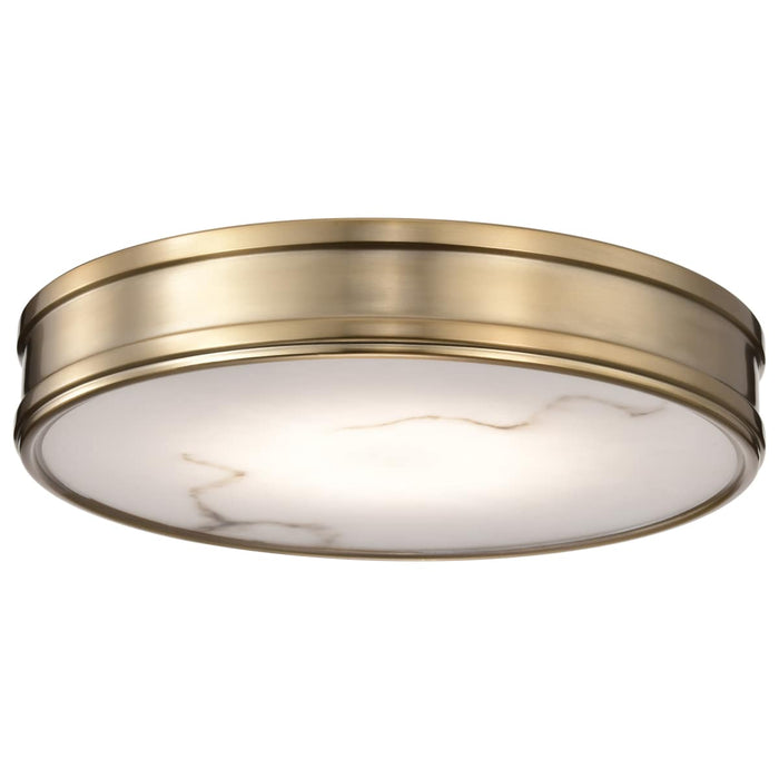 Flush Mount Nuvo 62-2121 Kendall - 14 Inch LED Flush Mount - Burnished Brass with Alabaster Glass Nuvo