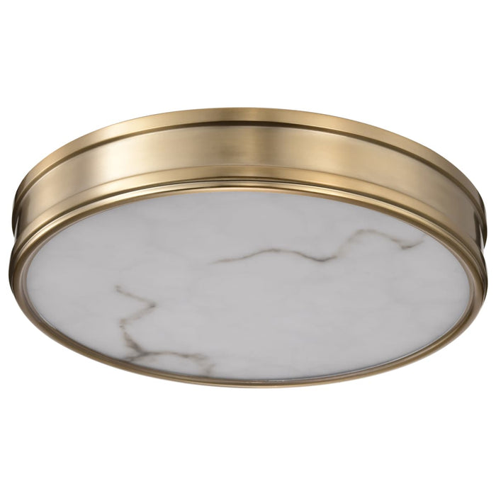 Flush Mount Nuvo 62-2121 Kendall - 14 Inch LED Flush Mount - Burnished Brass with Alabaster Glass Nuvo
