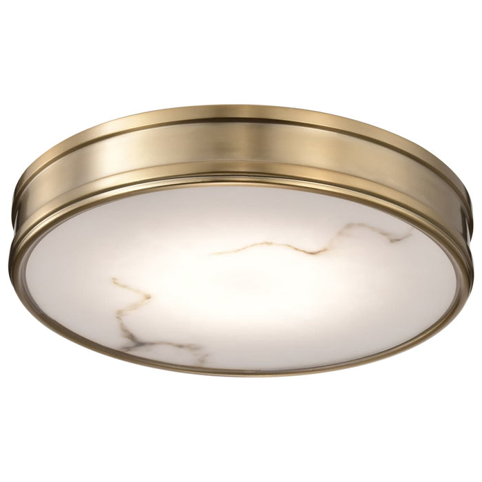 Flush Mount Nuvo 62-2121 Kendall - 14 Inch LED Flush Mount - Burnished Brass with Alabaster Glass Nuvo