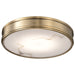 Flush Mount Nuvo 62-2121 Kendall - 14 Inch LED Flush Mount - Burnished Brass with Alabaster Glass Nuvo