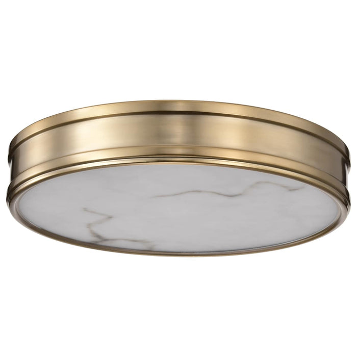 Flush Mount Nuvo 62-2121 Kendall - 14 Inch LED Flush Mount - Burnished Brass with Alabaster Glass Nuvo