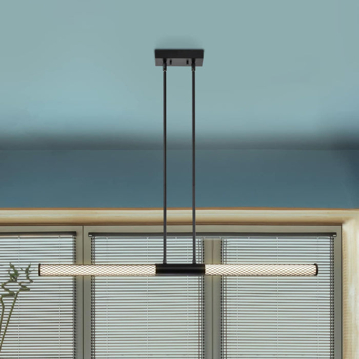 Island Pendant Nuvo 62-2132 Kingsport - 44 Inch LED Island Pendant - Matte Black - Acrylic Lens Nuvo