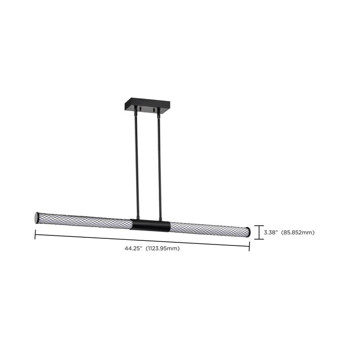 Island Pendant Nuvo 62-2132 Kingsport - 44 Inch LED Island Pendant - Matte Black - Acrylic Lens Nuvo