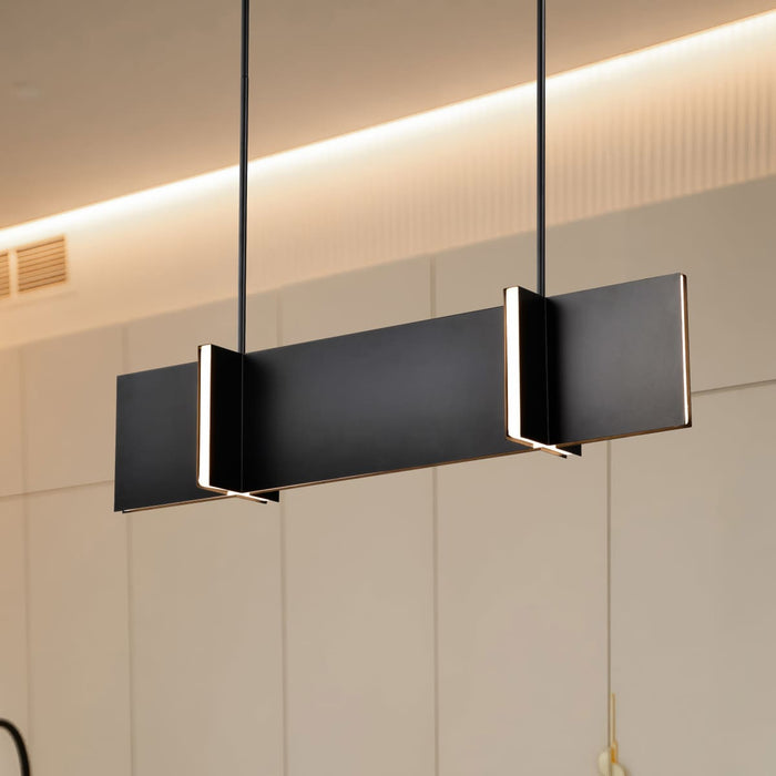 Island Pendant Nuvo 62-2161 Blaine - 38 Inch LED Island Pendant - Matte Black - Acrylic Lens Nuvo
