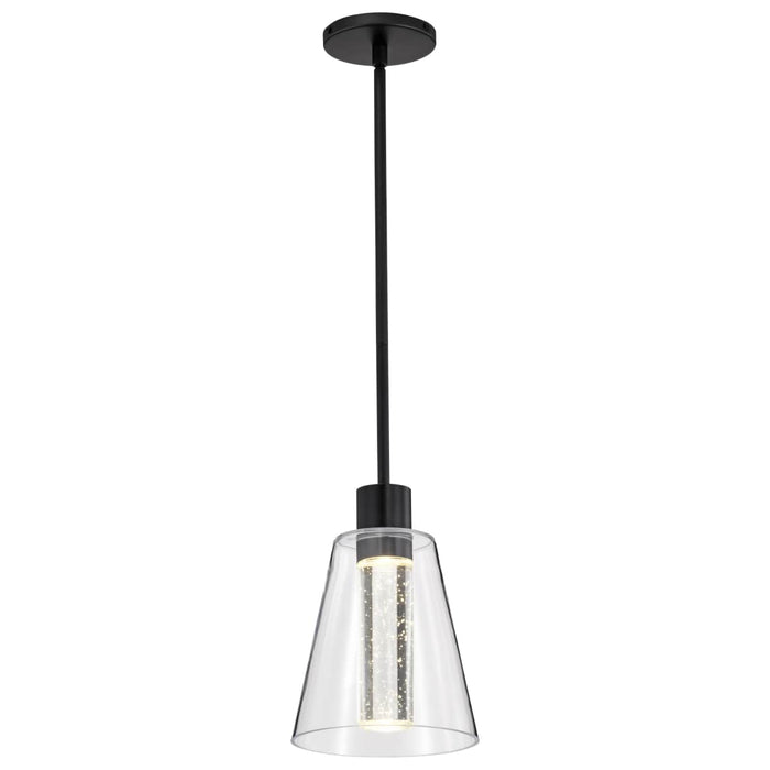 Pendant Nuvo 62-2171 Aura - 7 Inch LED Pendant - Matte Black - K9 Bubble Crystal - 3000K CCT Nuvo