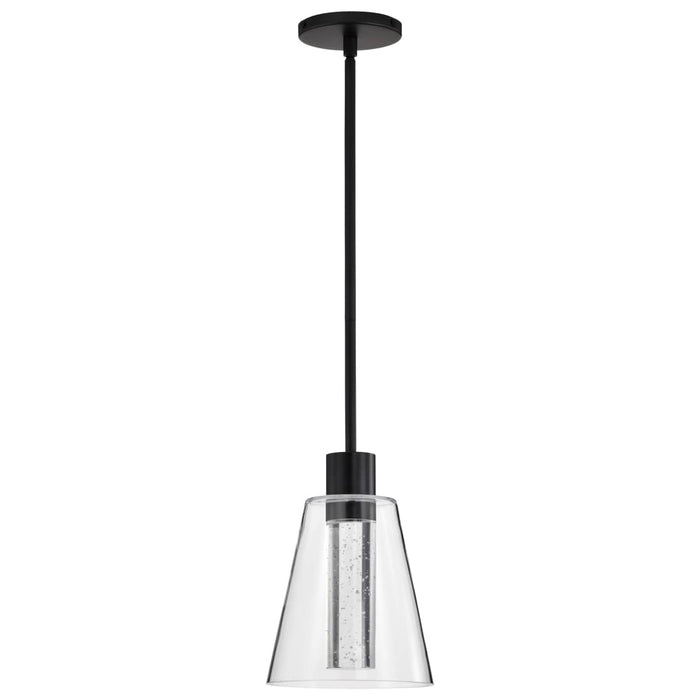 Pendant Nuvo 62-2171 Aura - 7 Inch LED Pendant - Matte Black - K9 Bubble Crystal - 3000K CCT Nuvo