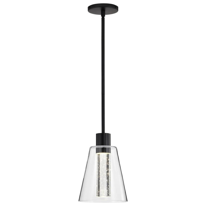 Pendant Nuvo 62-2171 Aura - 7 Inch LED Pendant - Matte Black - K9 Bubble Crystal - 3000K CCT Nuvo