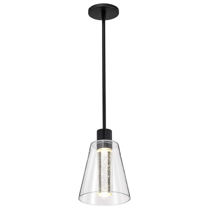 Pendant Nuvo 62-2171 Aura - 7 Inch LED Pendant - Matte Black - K9 Bubble Crystal - 3000K CCT Nuvo