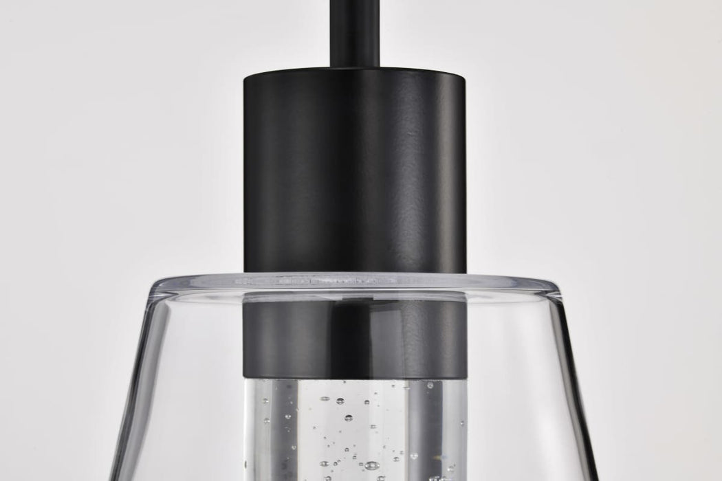 Pendant Nuvo 62-2171 Aura - 7 Inch LED Pendant - Matte Black - K9 Bubble Crystal - 3000K CCT Nuvo