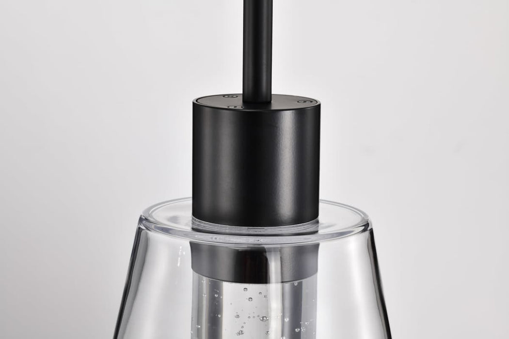 Pendant Nuvo 62-2171 Aura - 7 Inch LED Pendant - Matte Black - K9 Bubble Crystal - 3000K CCT Nuvo