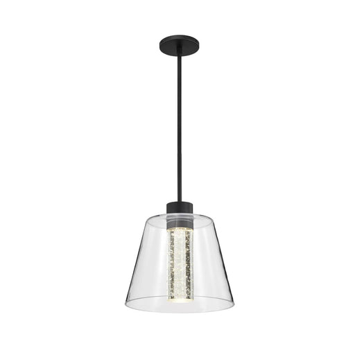 Pendant Nuvo 62-2172 Aura - 12 Inch LED Pendant - Matte Black - K9 Bubble Crystal - 3000K CCT Nuvo