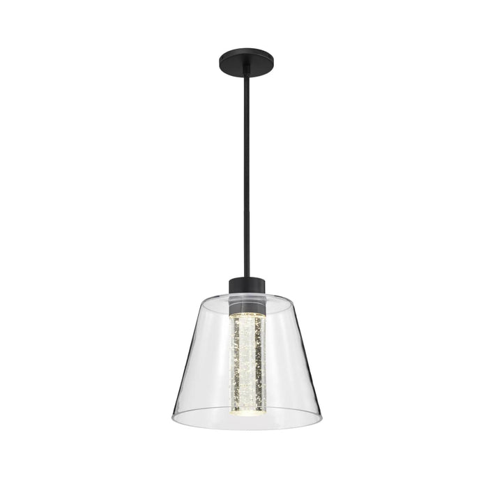 Pendant Nuvo 62-2172 Aura - 12 Inch LED Pendant - Matte Black - K9 Bubble Crystal - 3000K CCT Nuvo