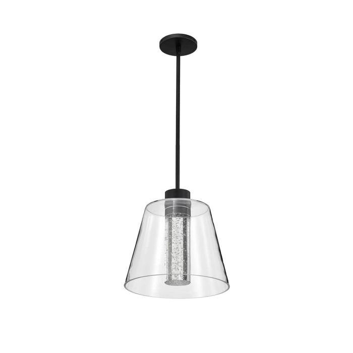 Pendant Nuvo 62-2172 Aura - 12 Inch LED Pendant - Matte Black - K9 Bubble Crystal - 3000K CCT Nuvo
