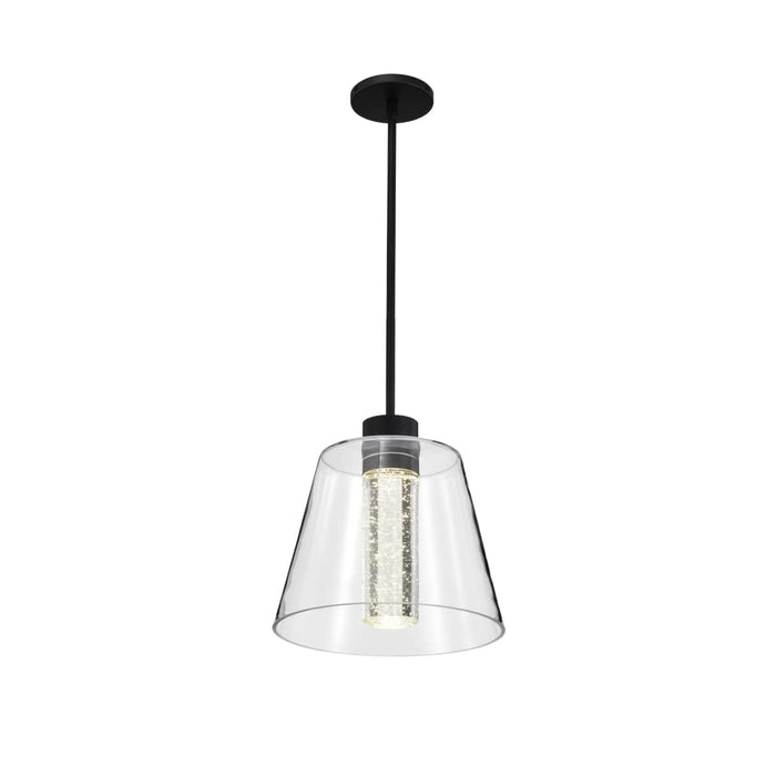 Pendant Nuvo 62-2172 Aura - 12 Inch LED Pendant - Matte Black - K9 Bubble Crystal - 3000K CCT Nuvo