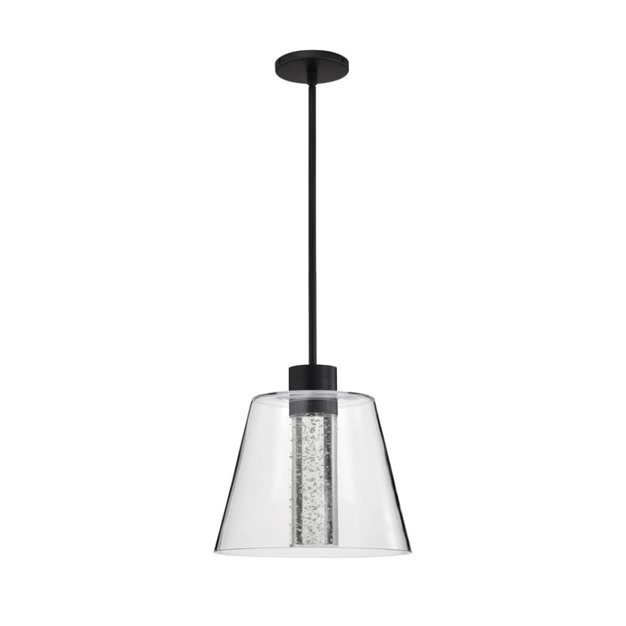Pendant Nuvo 62-2172 Aura - 12 Inch LED Pendant - Matte Black - K9 Bubble Crystal - 3000K CCT Nuvo
