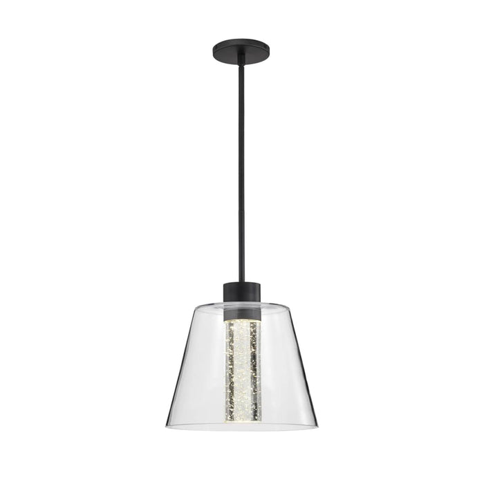 Pendant Nuvo 62-2172 Aura - 12 Inch LED Pendant - Matte Black - K9 Bubble Crystal - 3000K CCT Nuvo