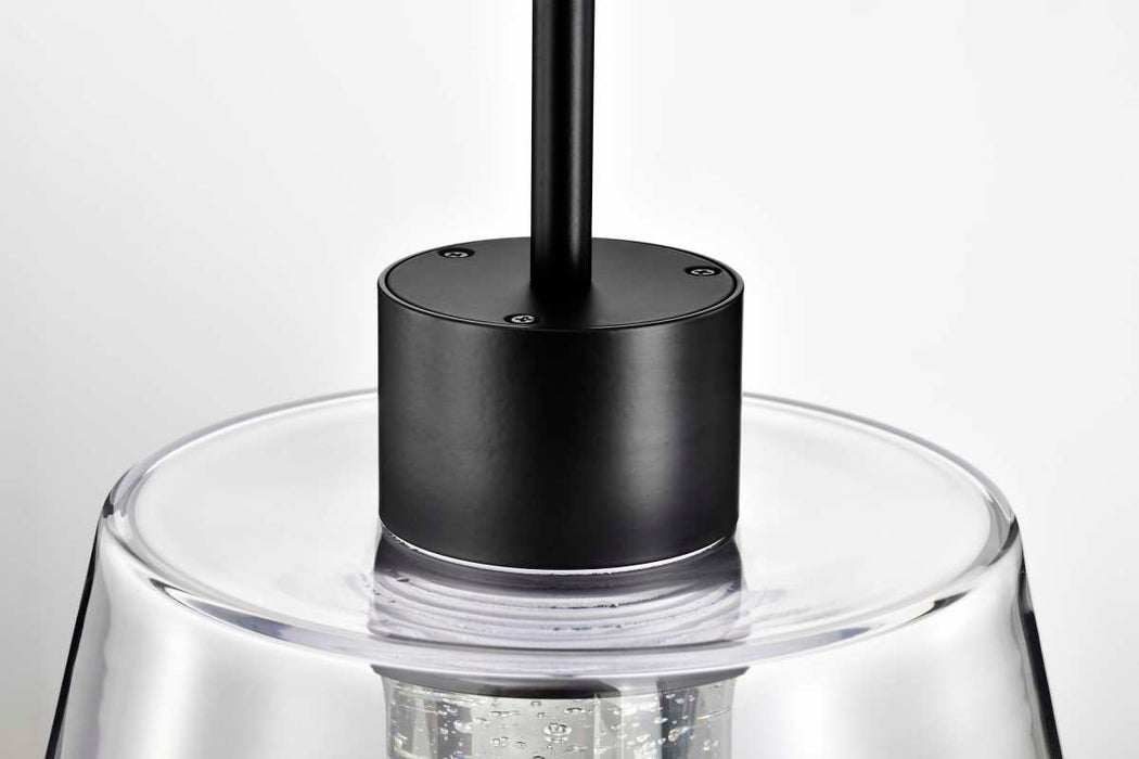 Pendant Nuvo 62-2172 Aura - 12 Inch LED Pendant - Matte Black - K9 Bubble Crystal - 3000K CCT Nuvo