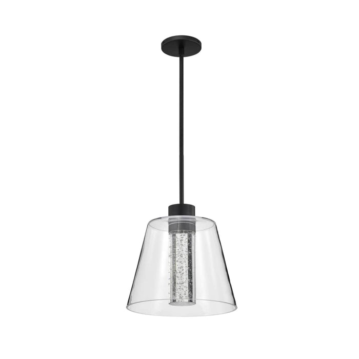Pendant Nuvo 62-2172 Aura - 12 Inch LED Pendant - Matte Black - K9 Bubble Crystal - 3000K CCT Nuvo