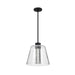 Pendant Nuvo 62-2172 Aura - 12 Inch LED Pendant - Matte Black - K9 Bubble Crystal - 3000K CCT Nuvo