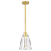 Pendant Nuvo 62-2181 Aura - 7 Inch LED Pendant - Brushed Brass - K9 Bubble Crystal - 3000K CCT Nuvo